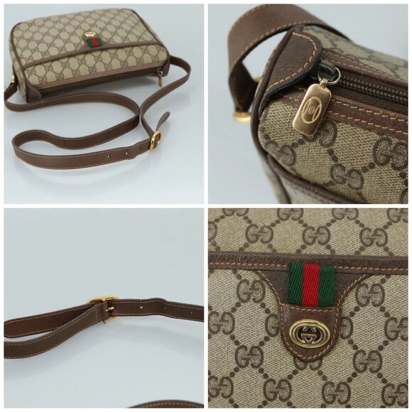 GUCCI GG Supreme Web Sherry Line Shoulder Bag PVC Beige Red 89 02 077 Auth 94269 - Picture 16 of 16